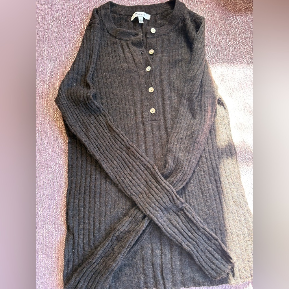 Madewell Brown Ribbed Sweater - Picture 4 of 5